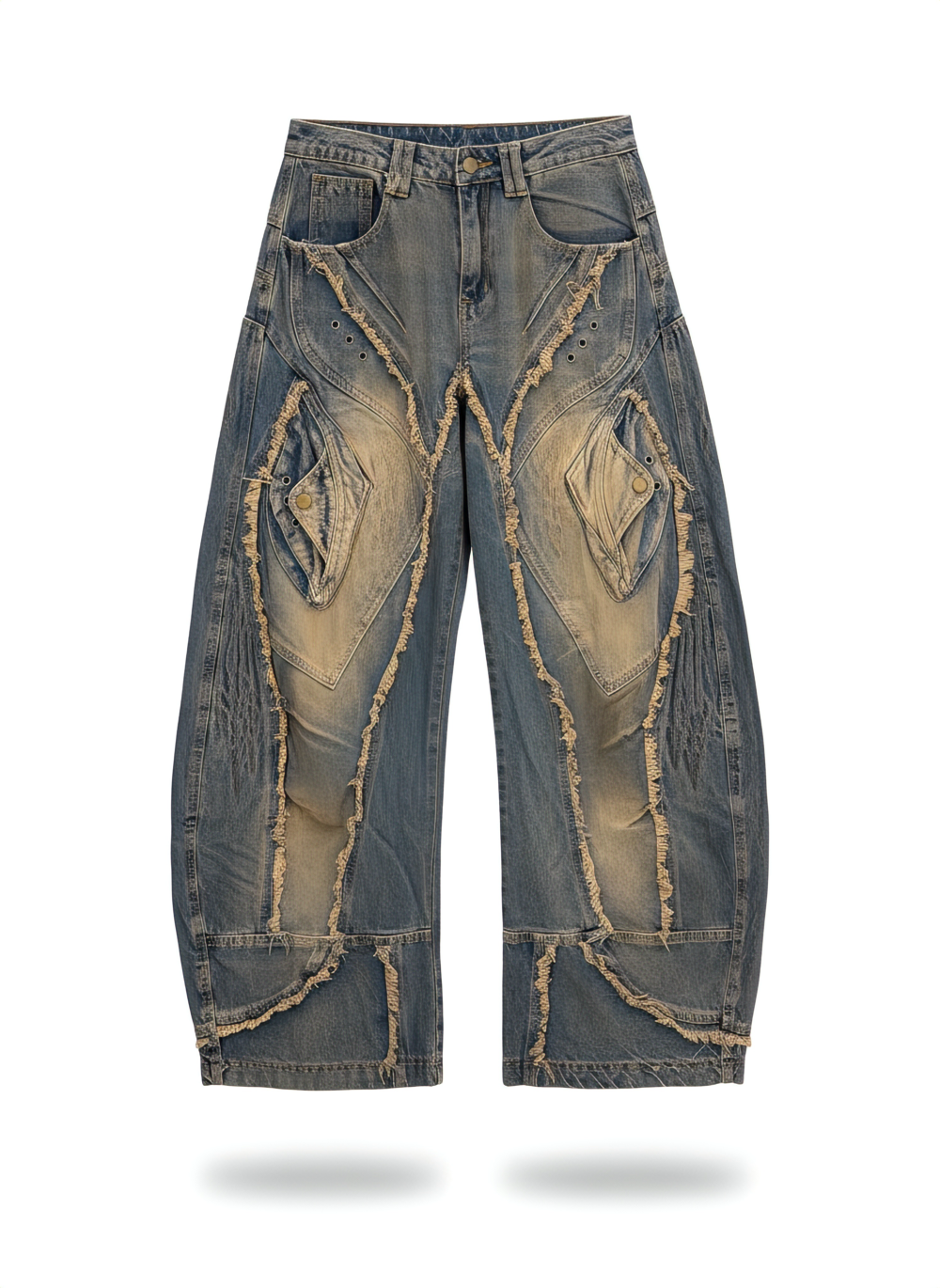 Loose Fit Patchwork Jeans