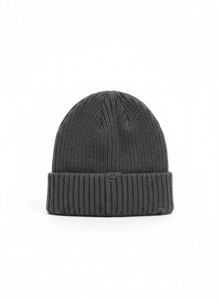 Distressed Knit Beanie Cap