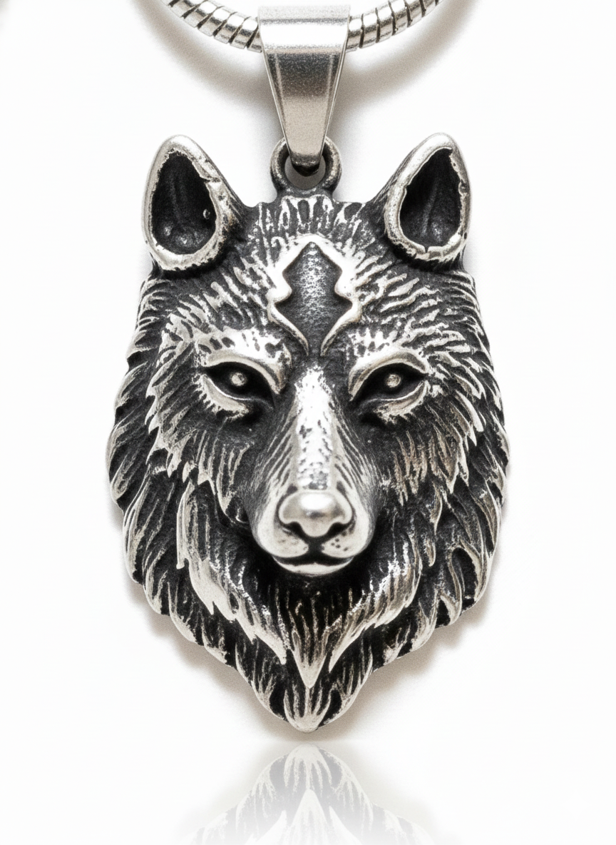 Wolf Head Pendant Chain