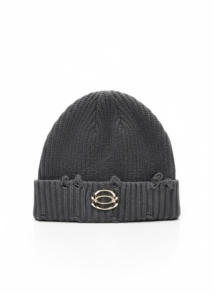 Distressed Knit Beanie Cap
