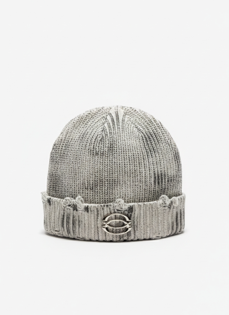 Washed Rib-Knit Beanie Cap