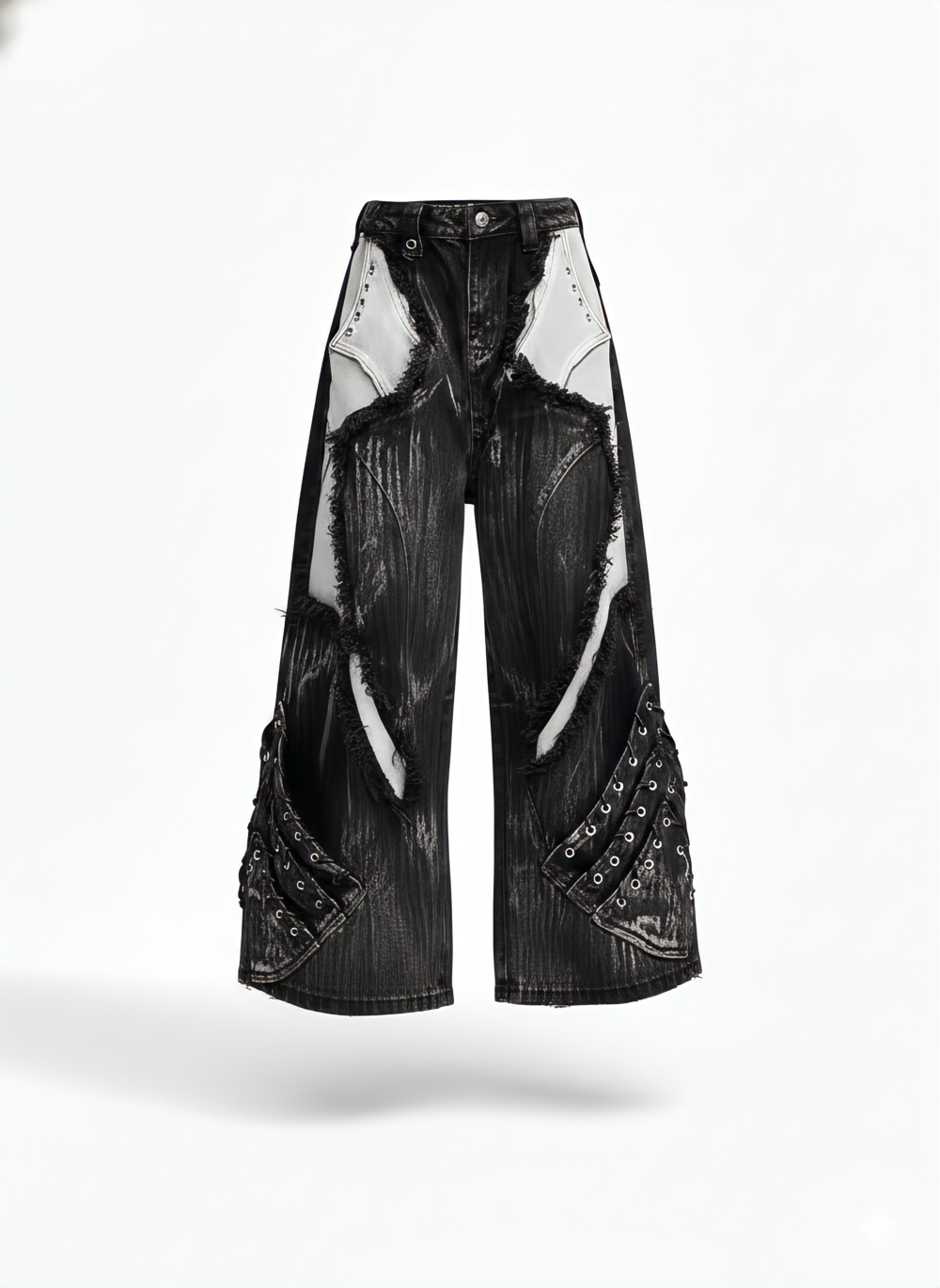 Curved-Panel Baggy Jeans