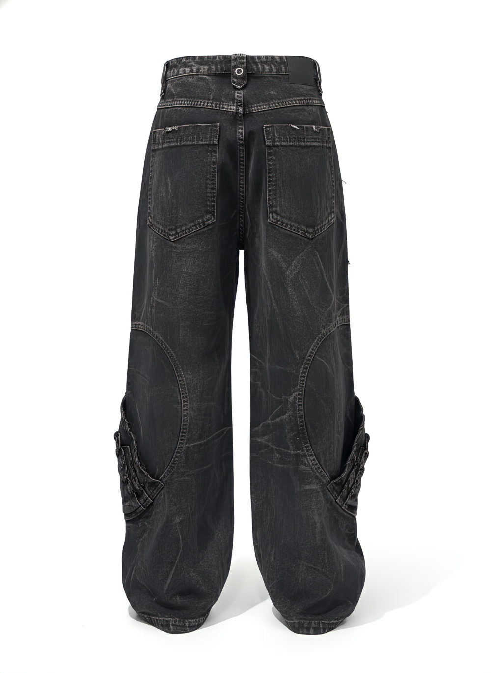 Curved-Panel Baggy Jeans