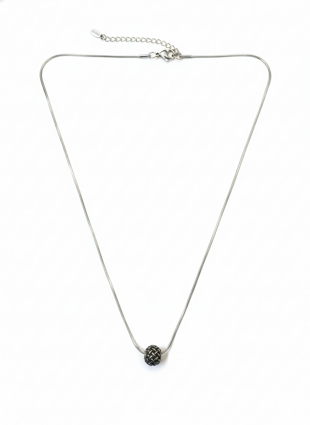 Silver Woven Knot Snake Chain Necklace
