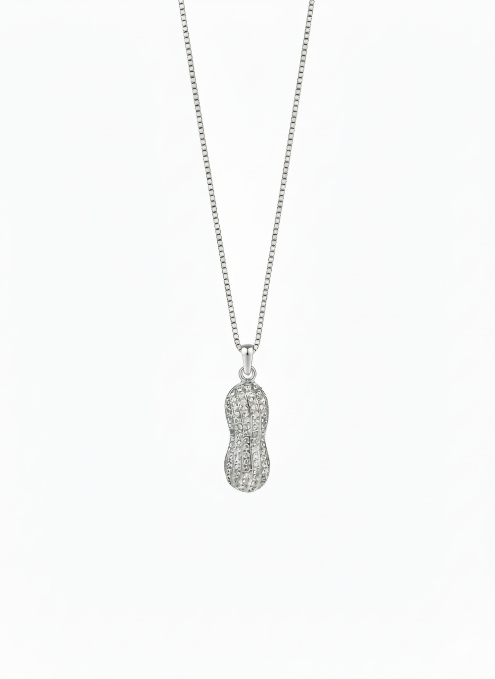 Pave Peanut Locket Necklace with Pearls