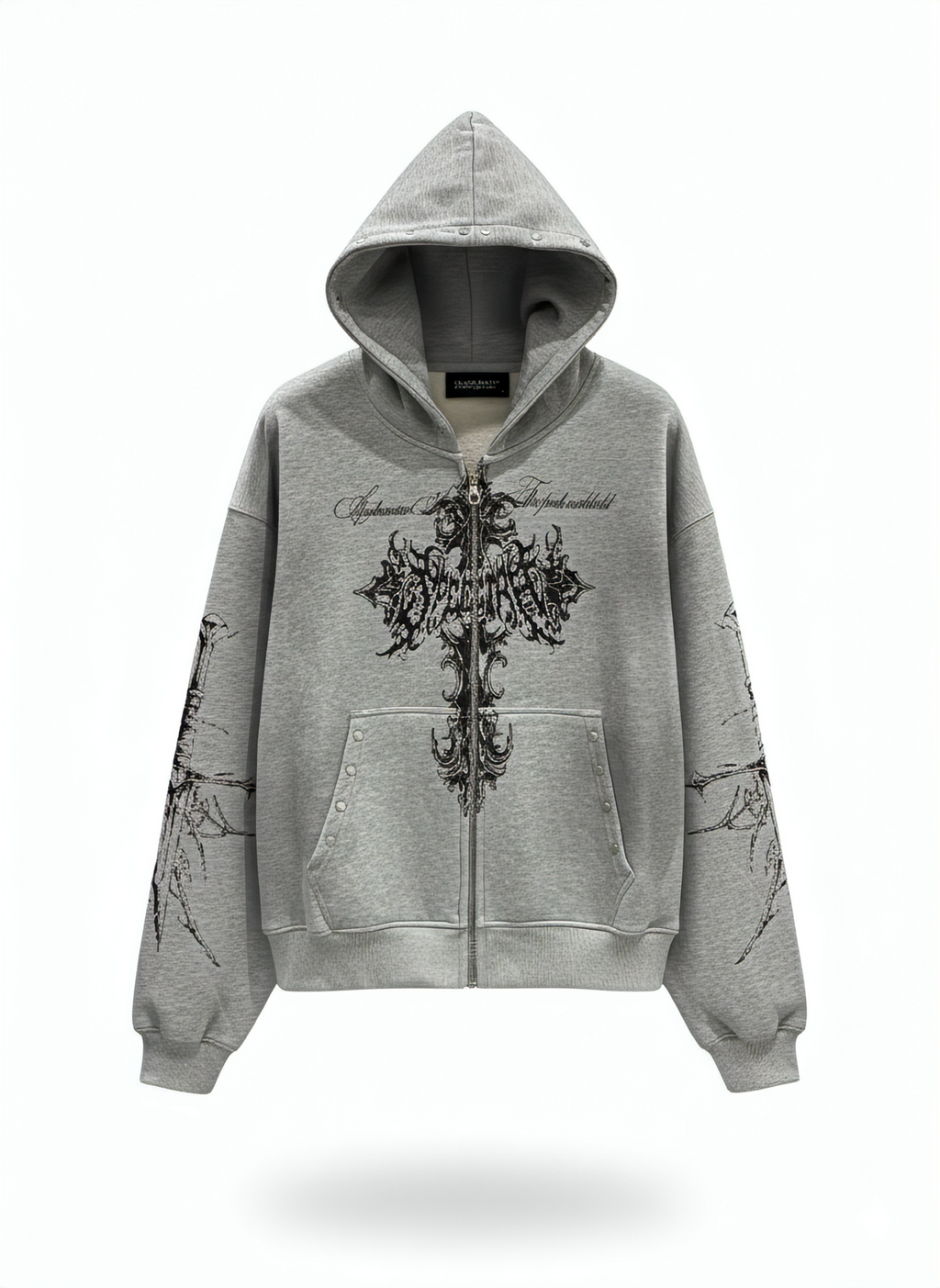 Gothic Graphic Zip-up Hoodie