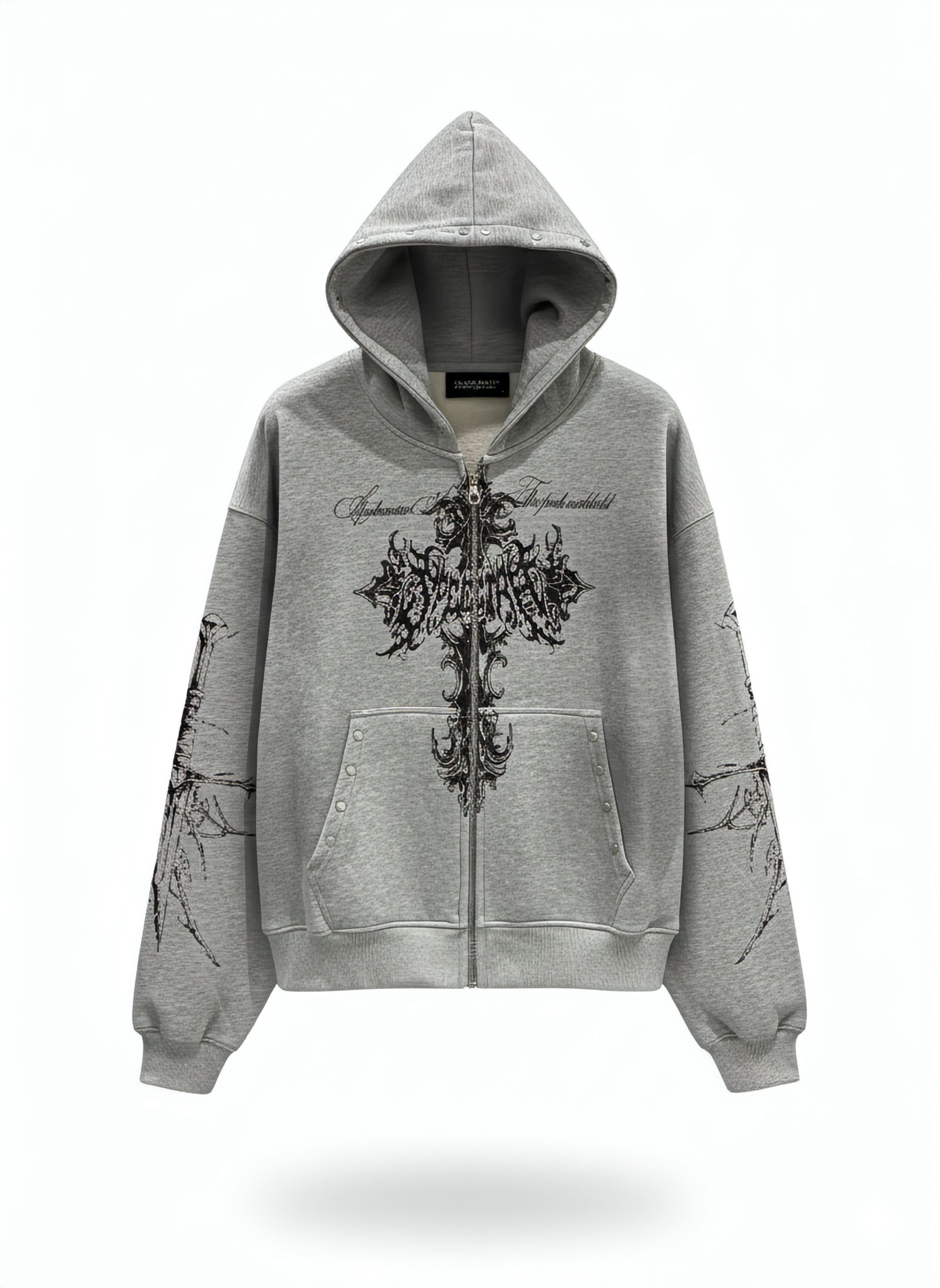 Gothic Graphic Zip-up Hoodie
