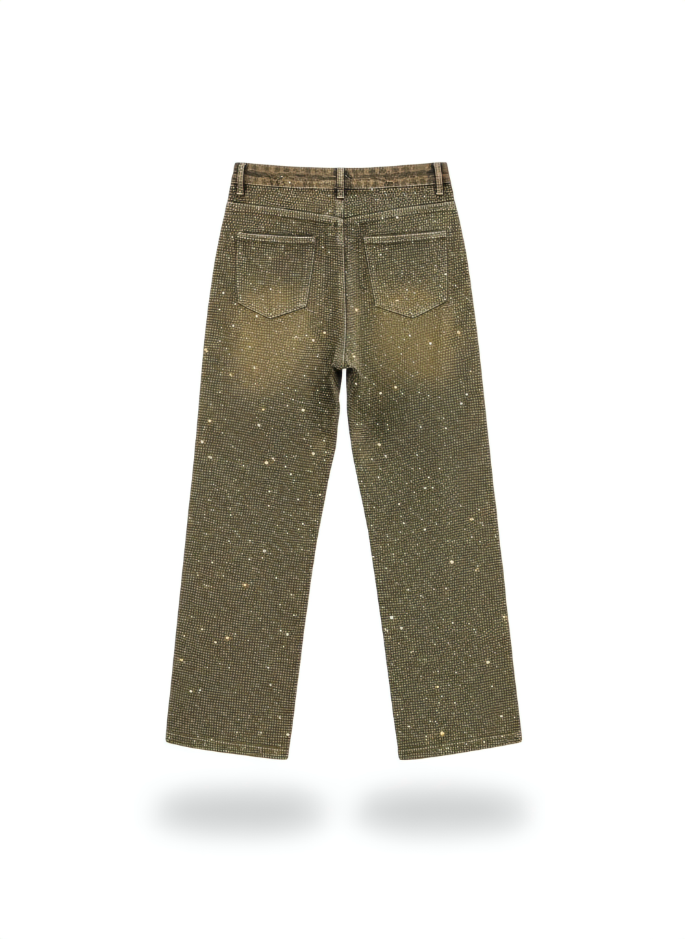 Rhinestone-Embellished Loose Jeans