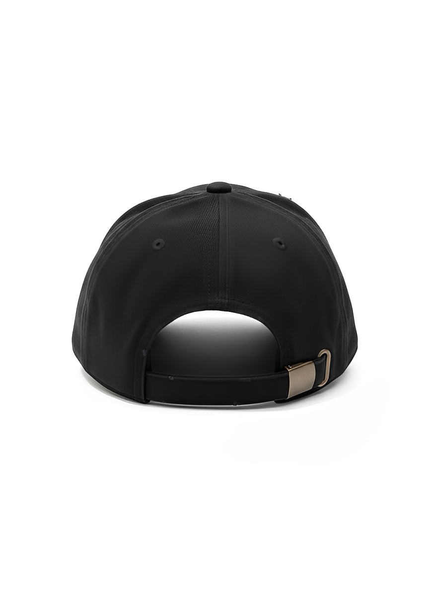 Black Distressed Brim Logo Cap