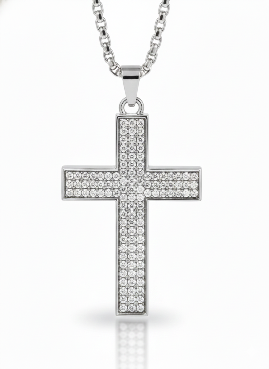 Stone-Set Cross Chain