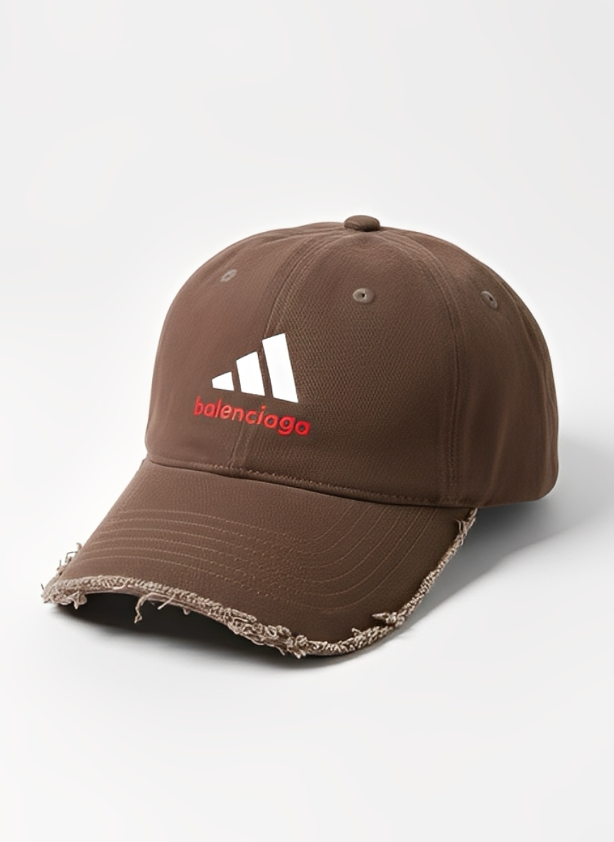 Brown Washed Distressed Logo Baseball Cap