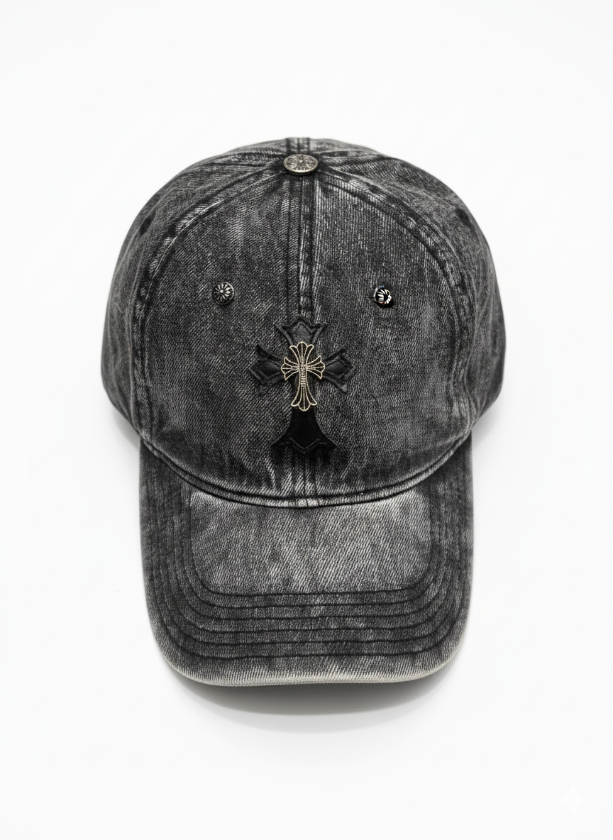 Acid Wash Cross Cap