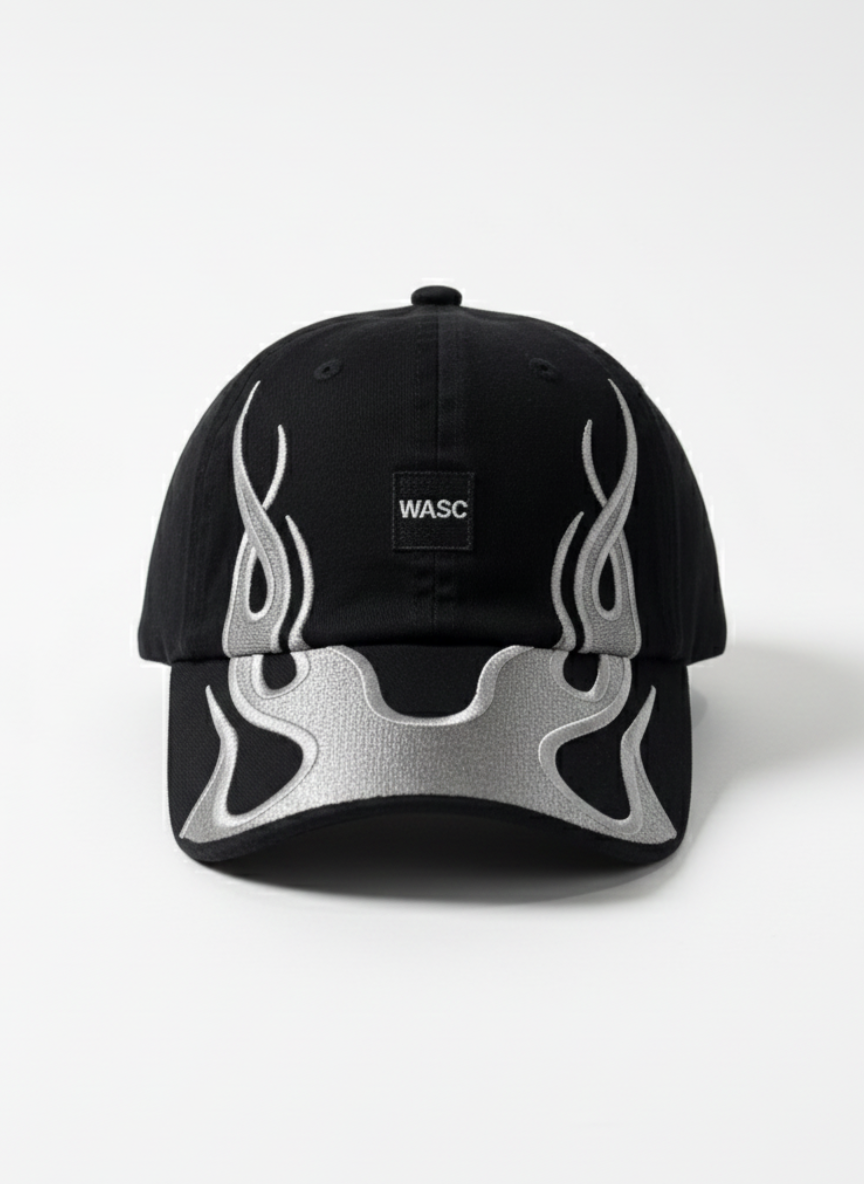 Embroidered Flame Cap