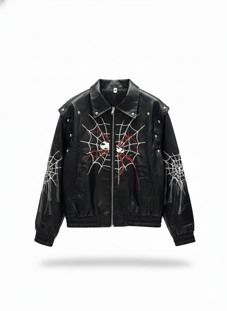 Leather Embroidered Jacket