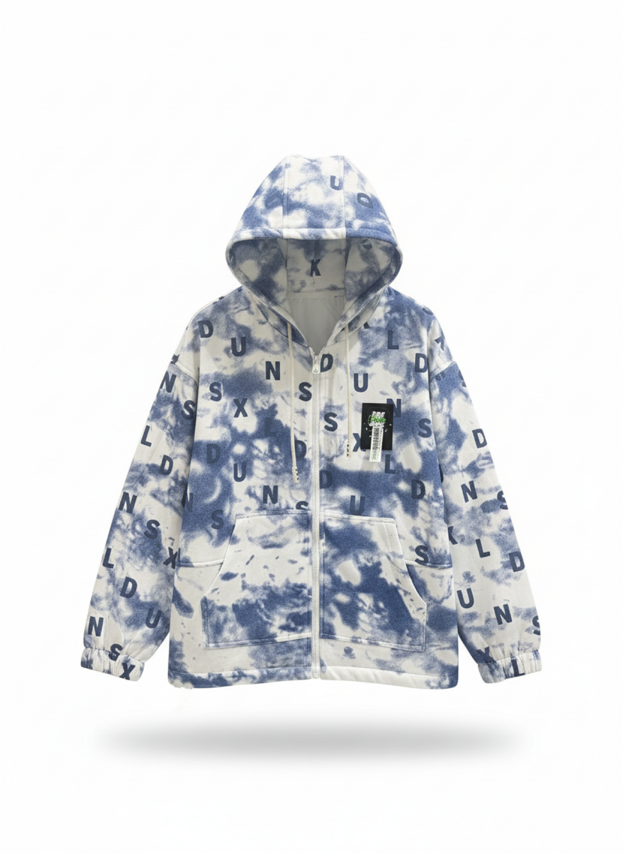 Printed Zip Through Hoodie
